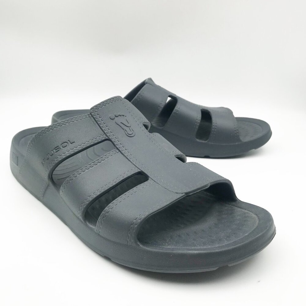 NUUSOL Stanley Gray Slip On Slide Flip Flop Sandals Mens 11 Orthotic